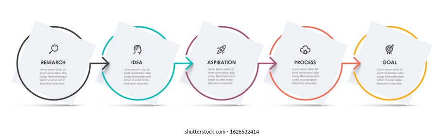 Vector Infographic label design template with icons and 5 options or steps.  Can be used for process diagram, presentations, workflow layout, banner, flow chart, info graph.