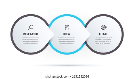 Vector Infographic label design template with icons and 3 options or steps.  Can be used for process diagram, presentations, workflow layout, banner, flow chart, info graph.