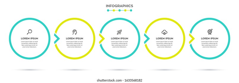 Vector Infographic label design template with icons and 5 options or steps.