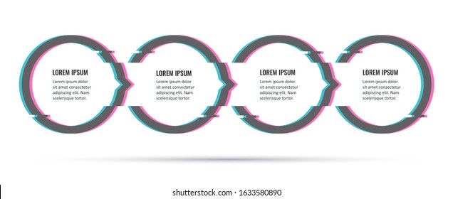 Vector Infographic label design template with 4 options or steps.