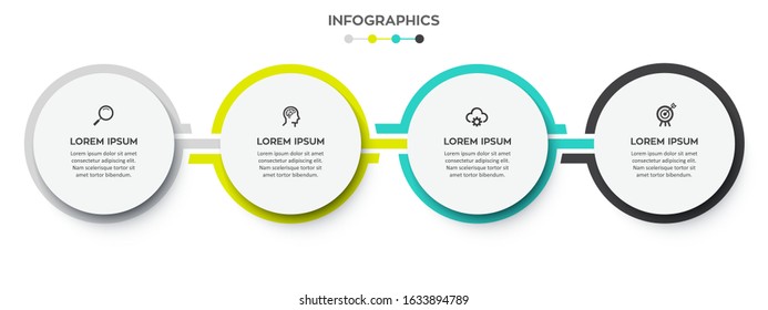 Vector Infographic label design template with icons and 4 options or steps.