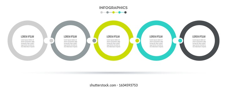 Vector Infographic label design template with 5 options or steps.  Can be used for process diagram, presentations, workflow layout, banner, flow chart, info graph.