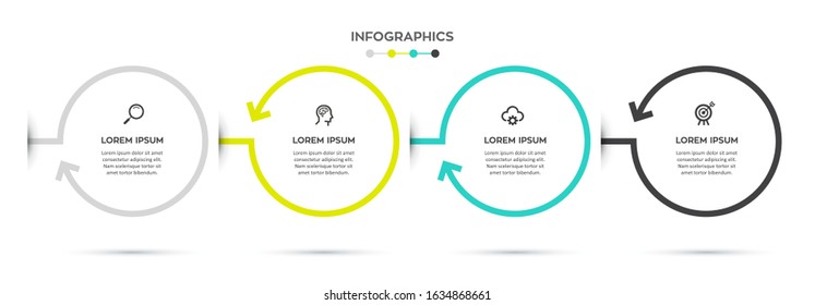 Vector Infographic label design template with 4 options or steps.  Can be used for process diagram, presentations, workflow layout, banner, flow chart, info graph.