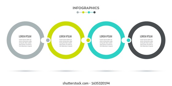 Vector Infographic label design template with 4 options or steps.  Can be used for process diagram, presentations, workflow layout, banner, flow chart, info graph.