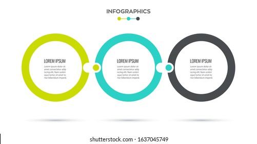 Vector Infographic label design template with 3 options or steps.  Can be used for process diagram, presentations, workflow layout, banner, flow chart, info graph.