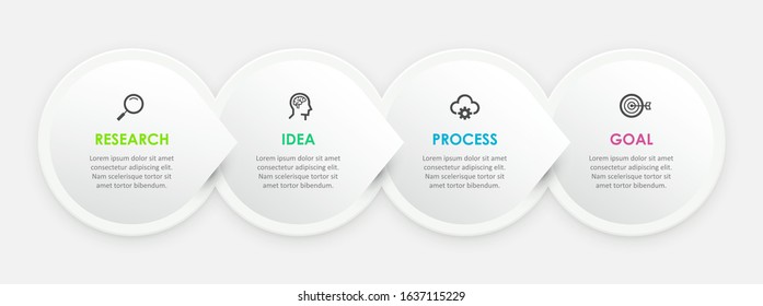 Vector Infographic label design template with icons and 4 options or steps.  Can be used for process diagram, presentations, workflow layout, banner, flow chart, info graph.