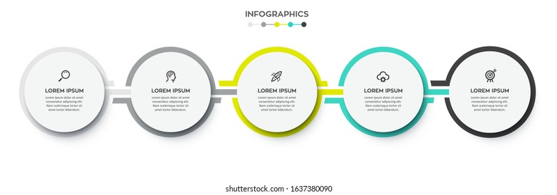 Vector Infographic label design template with icons and 5 options or steps. Business concept.