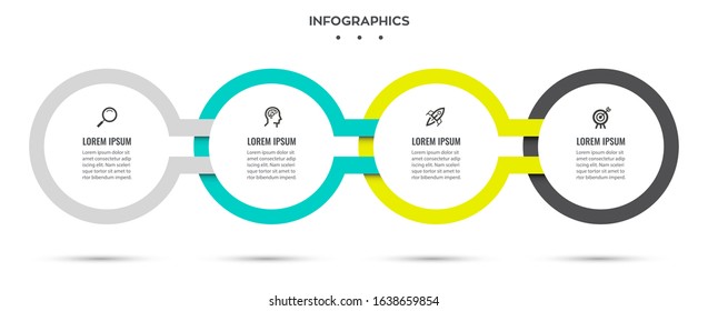 Vector Infographic label design template with icons and 4 options or steps.  Can be used for process diagram, presentations, workflow layout, banner, flow chart, info graph.