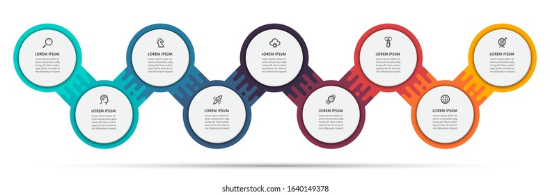 Vector Infographic label design template with icons and 9 options or steps. Can be used for process diagram, presentations, workflow layout, banner, flow chart, info graph.