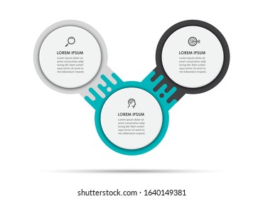 Vector Infographic label design template with icons and 3 options or steps. Can be used for process diagram, presentations, workflow layout, banner, flow chart, info graph.