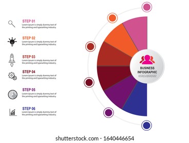 Vector Infographic label design template with icons and 6 options or steps. Can be used for process diagram, presentations, workflow layout, banner, flow chart, info graph.