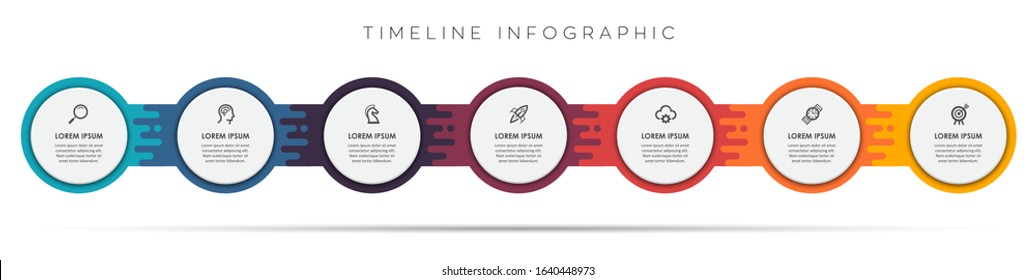Vector Infographic label design template with icons and 7 options or steps. Can be used for process diagram, presentations, workflow layout, banner, flow chart, info graph.