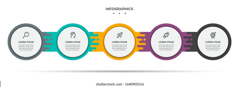 Vector Infographic label design template with icons and 5 options or steps. Can be used for process diagram, presentations, workflow layout, banner, flow chart, info graph.