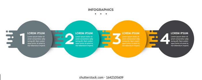 Vector Infographic label design template with 4 options or steps. Can be used for process diagram, presentations, workflow layout, banner, flow chart, info graph.