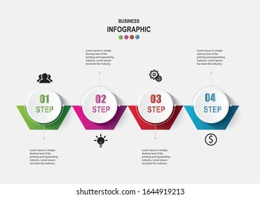 Vector Infographic label design template with icons and 4 options or steps. Can be used for process diagram, presentations, workflow layout, banner, flow chart, info graph.