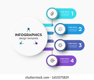 Vector Infographic label design template with icons and 4 options or steps. Can be used for process diagram, presentations, workflow layout, banner, flow chart, info graph.