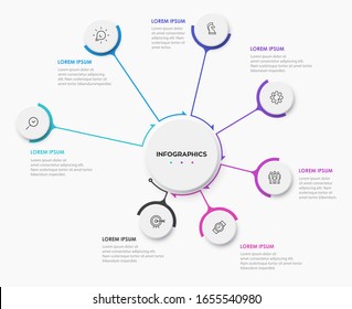 Vector Infographic label design template with icons and 7 options or steps. Can be used for process diagram, presentations, workflow layout, banner, flow chart, info graph.