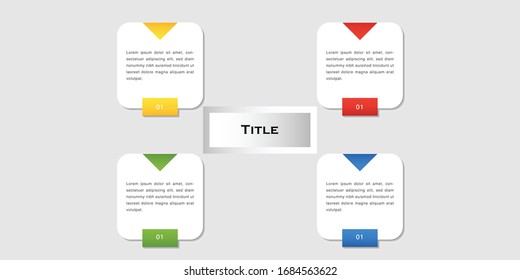 Vector Infographic label design template with icons and 4 options or steps.  
