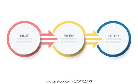 Vector infographic label design template with arrow elements. Business concept with 3 steps, options, processes.