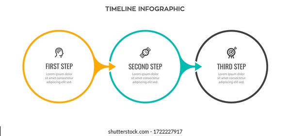 Vector Infographic label design template with icons and 3 options or steps.  Can be used for process diagram, presentations, workflow layout, banner, flow chart, info graph