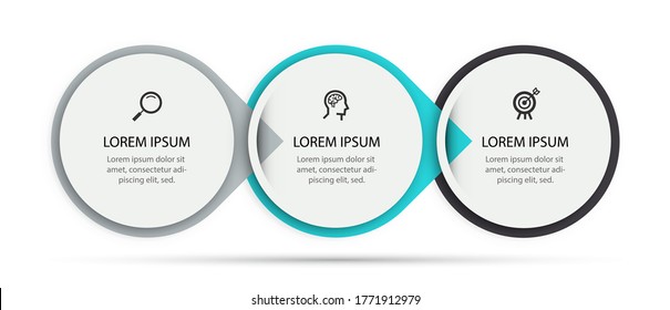 Vector Infographic label design template with icons and 3 options or steps.  Can be used for process diagram, presentations, workflow layout, banner, flow chart, info graph.