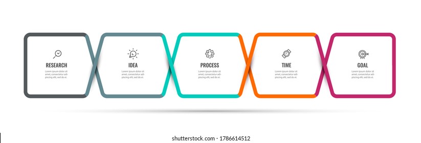 Vector Infographic label design template with icons and 5 options or steps. Can be used for process diagram, presentations, workflow layout, banner, flow chart, info graph.