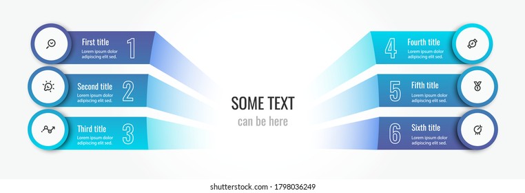 Vector Infographic label design template with icons and 6 options or steps. Can be used for process diagram, presentations, workflow layout, banner, flow chart, info graph.