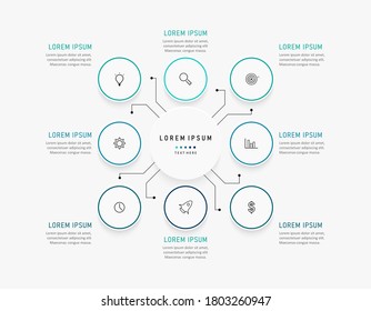 Vector Infographic label design template with icons and 8 options or steps. Can be used for process diagram, presentations, workflow layout, banner, flow chart, info graph.