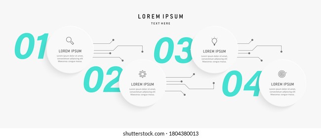 Vector Infographic label design template with icons and 4 options or steps. Can be used for process diagram, presentations, workflow layout, banner, flow chart, info graph.