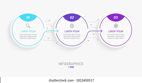 Vector Infographic label design template with icons and 3 options or steps. Can be used for process diagram, presentations, workflow layout, banner, flow chart, info graph.