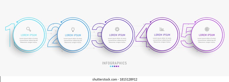 Vector Infographic label design template with icons and 5 options or steps. Can be used for process diagram, presentations, workflow layout, banner, flow chart, info graph.