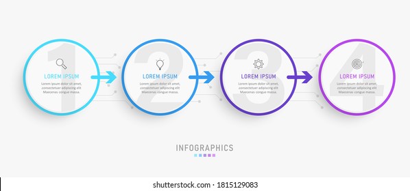 Vector Infographic label design template with icons and 4 options or steps. Can be used for process diagram, presentations, workflow layout, banner, flow chart, info graph.