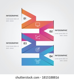Plantilla de diseño de etiquetas de vectores Infográficas con iconos 4 opciones 