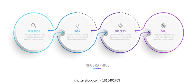 Vector Infographic label design template with icons and 4 options or steps. Can be used for process diagram, presentations, workflow layout, banner, flow chart, info graph.