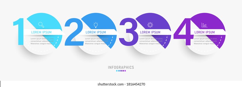 Vector Infographic label design template with icons and 4 options or steps. Can be used for process diagram, presentations, workflow layout, banner, flow chart, info graph.