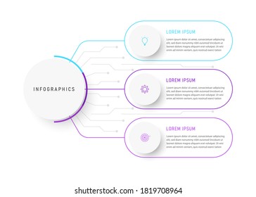 Vector Infographic label design template with icons and 3 options or steps. Can be used for process diagram, presentations, workflow layout, banner, flow chart, info graph.