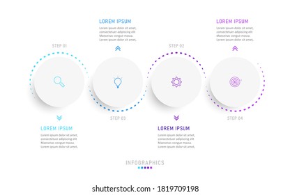 Vector Infographic label design template with icons and 4 options or steps. Can be used for process diagram, presentations, workflow layout, banner, flow chart, info graph.