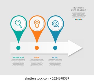 Vector Infographic label design template with icons and 3 options or steps. Can be used for process diagram, presentations, workflow layout, banner, flow chart, info graph.