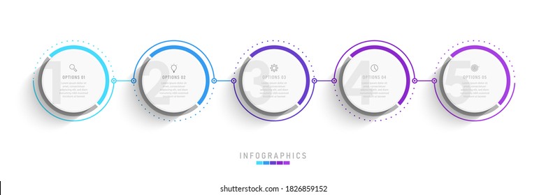 Vector Infographic label design template with icons and 5 options or steps. Can be used for process diagram, presentations, workflow layout, banner, flow chart, info graph.