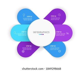 Vector Infographic label design template with icons and 6 options or steps. Can be used for process diagram, presentations, workflow layout, banner, flow chart, info graph.