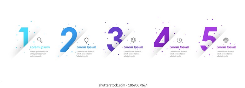 Vector Infographic label design template with icons and 5 options or steps. Can be used for process diagram, presentations, workflow layout, banner, flow chart, info graph.