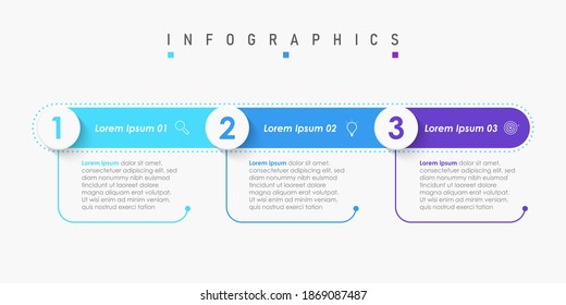 Vector Infographic label design template with icons and 3 options or steps. Can be used for process diagram, presentations, workflow layout, banner, flow chart, info graph.