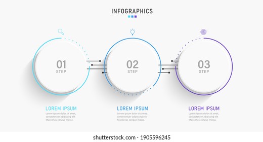 Vector Infographic label design template with icons and 3 options or steps. Can be used for process diagram, presentations, workflow layout, banner, flow chart, info graph.