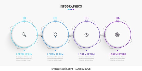 Vector Infographic label design template with icons and 4 options or steps. Can be used for process diagram, presentations, workflow layout, banner, flow chart, info graph.