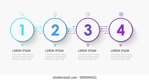 Vector Infographic Label Design Template With Icons And 4 Options Or Steps. Can Be Used For Process Diagram, Presentations, Workflow Layout, Banner, Flow Chart, Info Graph.