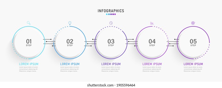 Vector Infographic label design template with icons and 5 options or steps. Can be used for process diagram, presentations, workflow layout, banner, flow chart, info graph.