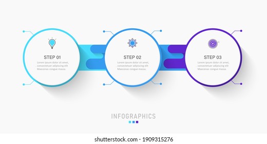 Vector Infographic label design template with icons and 3 options or steps.