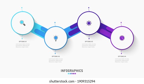 Vector Infographic label design template with icons and 4 options or steps.