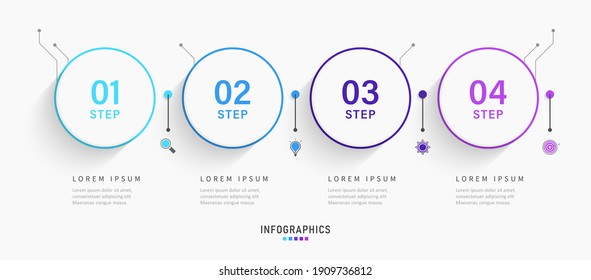 Vector Infographic label design template with icons and 4 options or steps. Can be used for process diagram, presentations, workflow layout, banner, flow chart, info graph.