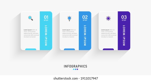 Vector Infographic label design template with icons and 3 options or steps. Can be used for process diagram, presentations, workflow layout, banner, flow chart, info graph.